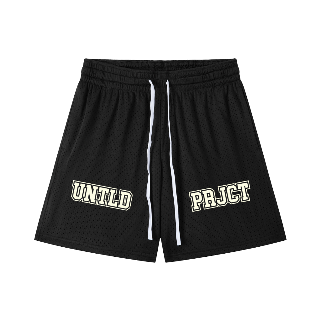COLLEGIATE MESH SHORTS [BLACK]