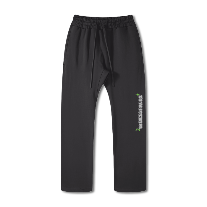 VIBES & FREQS SWEATPANTS (COOL GREY + LIME GREEN)