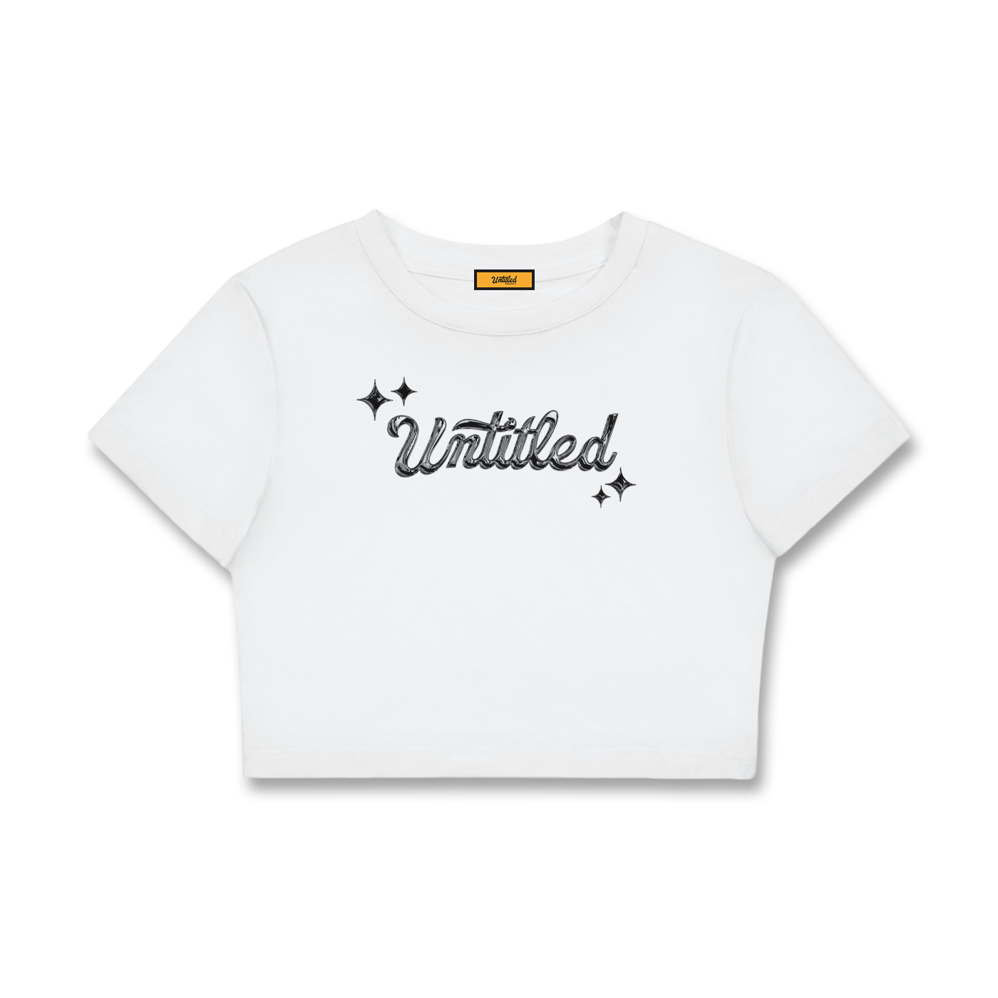 CHROME UNTITLED LOGO FITTED CROPPED TEE
